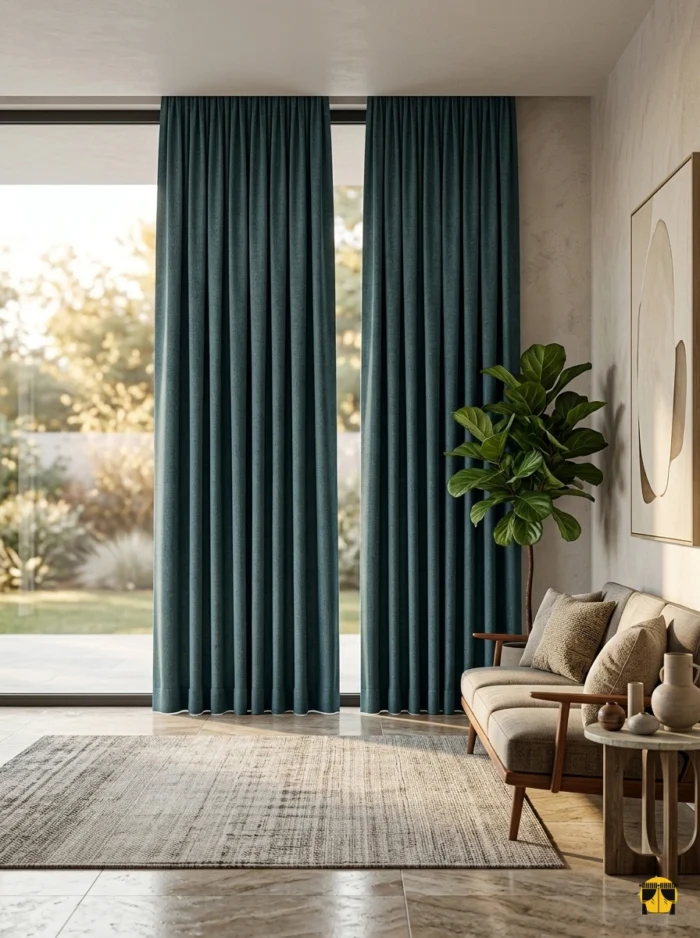 Lives Petrol Mavi Fon Perde