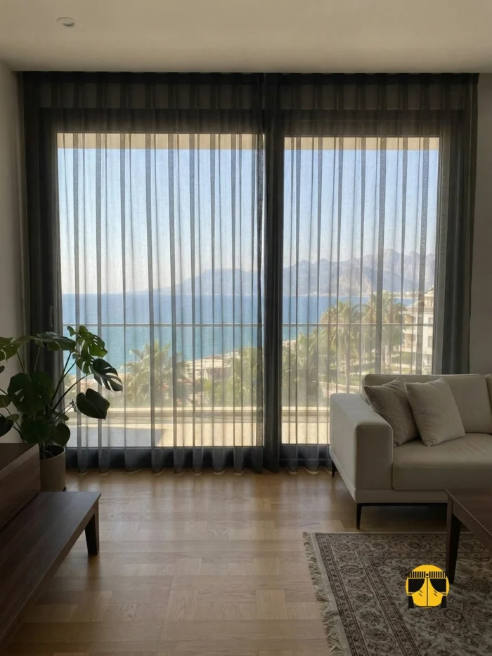 Acı kahverengi düz tül per