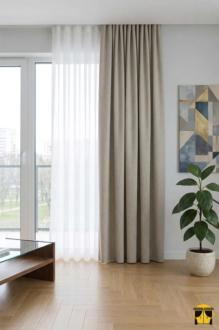 Koyu Krem Keten Fon Perde: "Pencerelerde Sessiz Lüks ve Zamansız Doğallık"