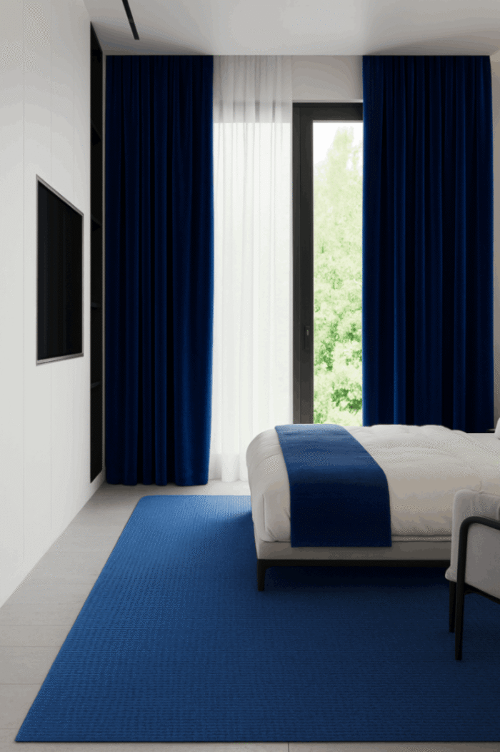 Gece mavisi Lacivert fon perde