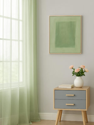 yeşil tül perde modelleri Çocukodası perde fikirleri