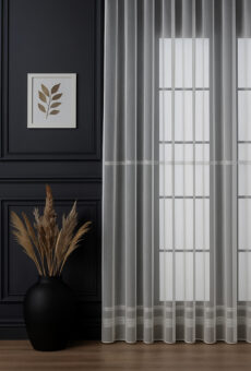 Gri Panama Keteni Tül Perde