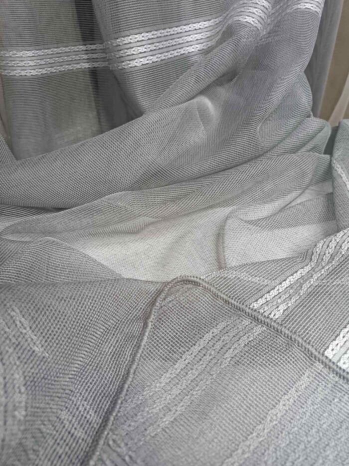 Gri Panama Keteni Tül Perde