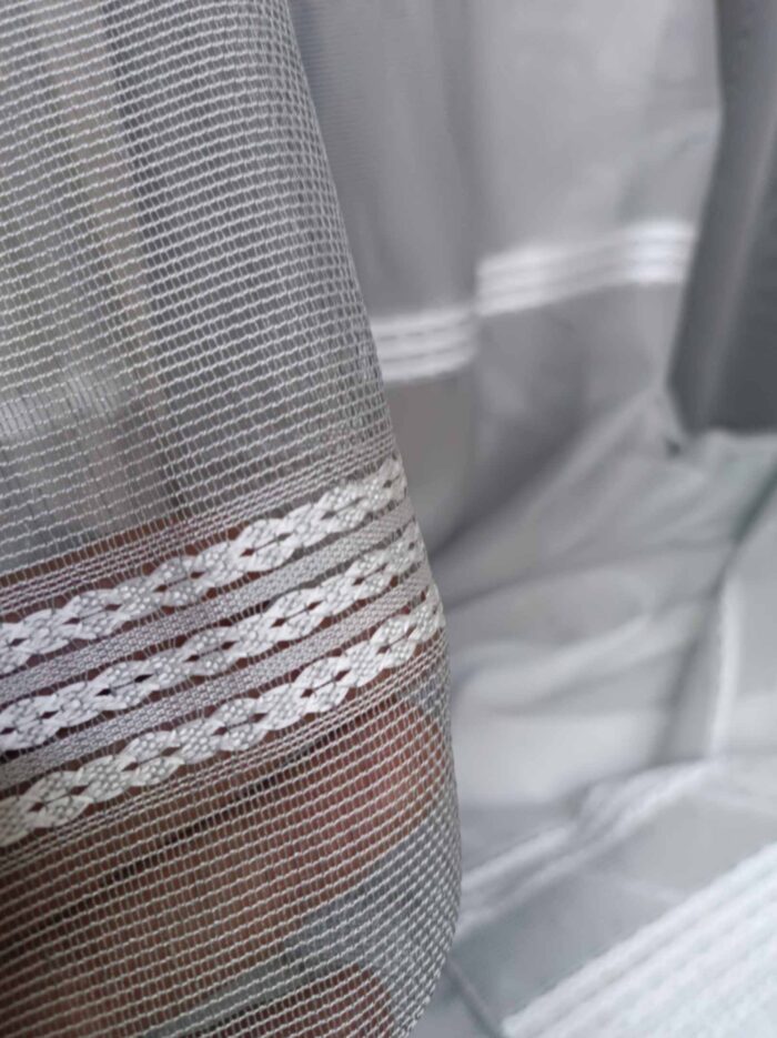 Gri Panama Keteni Tül Perde