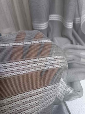 Gri Panama Keteni Tül Perde