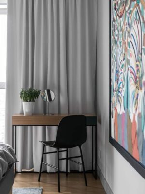 Gümüş Gri keten fon perde fiyatları