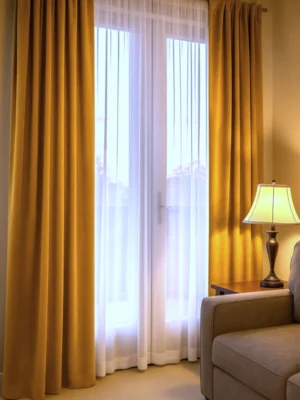 hardal sarı renkli fon perde fiyatları