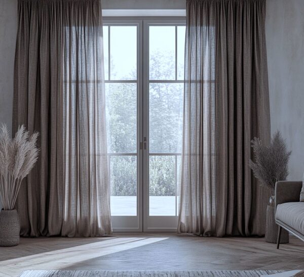 kahverengi keten tül perde1 kahve keten tül modelleri