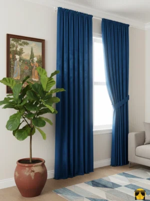 lacivert mavi salon fon perde modelleri2 Laciver mavisi salon fon perde fiyatları