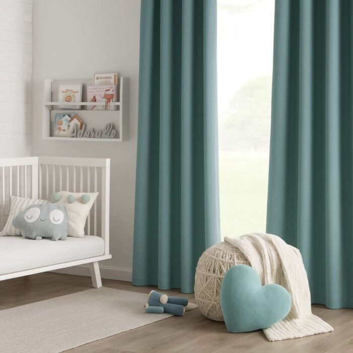 Mint yeşili perde, yeşil fon perde, taç perde