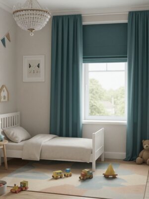 Petrol mavi fon perde modelleri