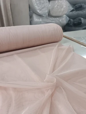 pudra renkli düz tül perde modelleri