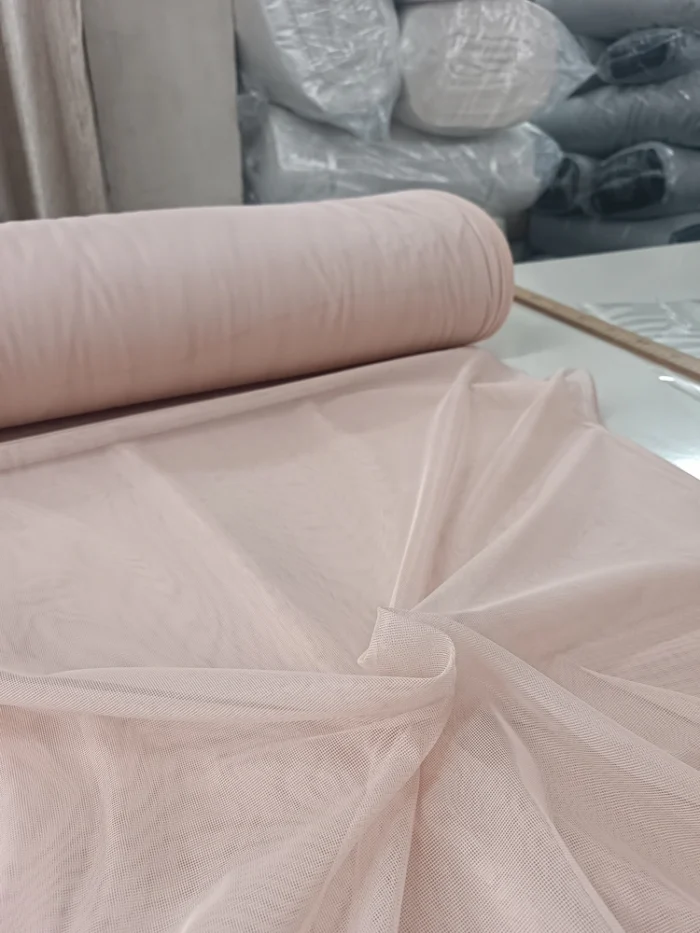 pudra renkli düz tül perde modelleri