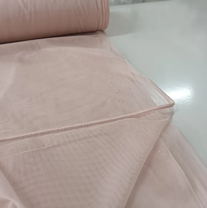 pudra renkli düz tül perde modelleri