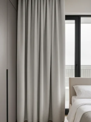 Gri Keten karartma fon perde