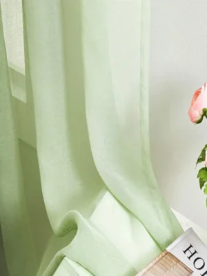 yeşil tül mutfak perde fikirleri