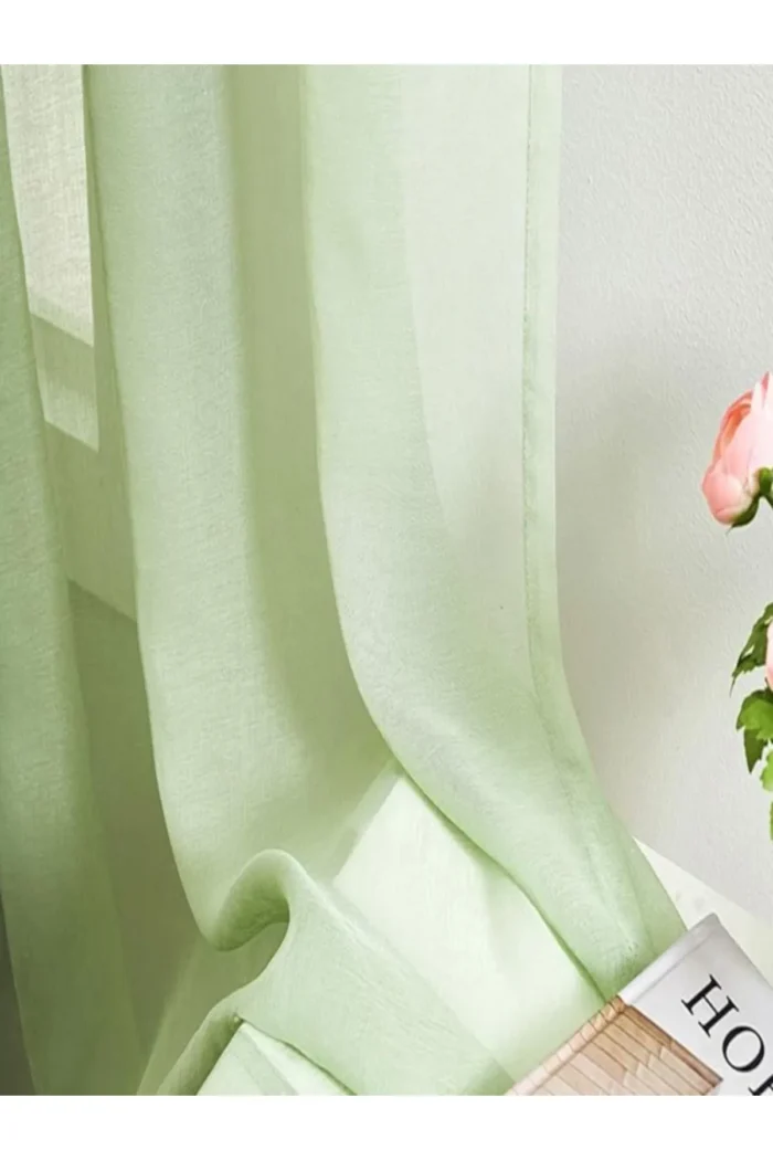 yeşil tül mutfak perde fikirleri