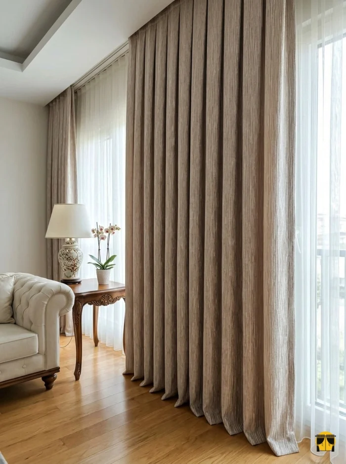 Evinize asalet ve derinlik katın! Lante Kum Koyu Bej Jakar Fon Perde, özel dokuması ve zamansız rengiyle yaşam alanınıza sofistike bir imza atıyor. Modern dekorasyon için hemen inceleyin