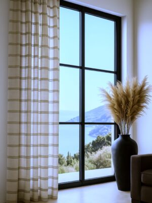 Sütlükahve keten tül perde modelleri