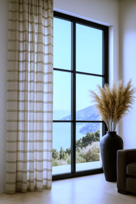 Sütlükahve keten tül perde modelleri