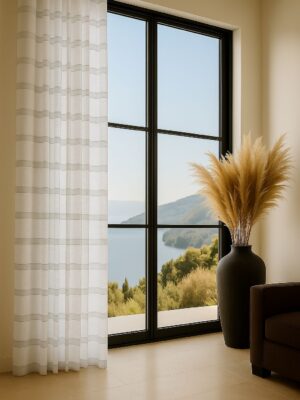 Krem rengi keten tül, perde mağazası