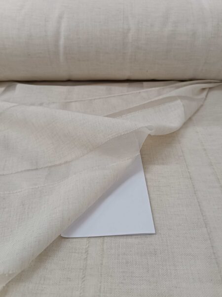 Şerit desenli koyu krem keten tül modelleri