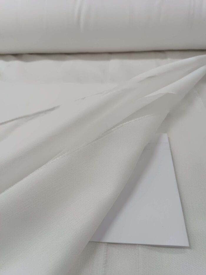 Line Şeritli Ekru Keten Tül Perde