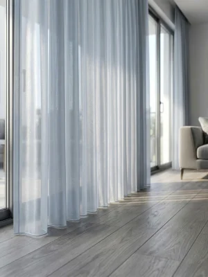 Seta İpek Açık Mavi Tül Perde