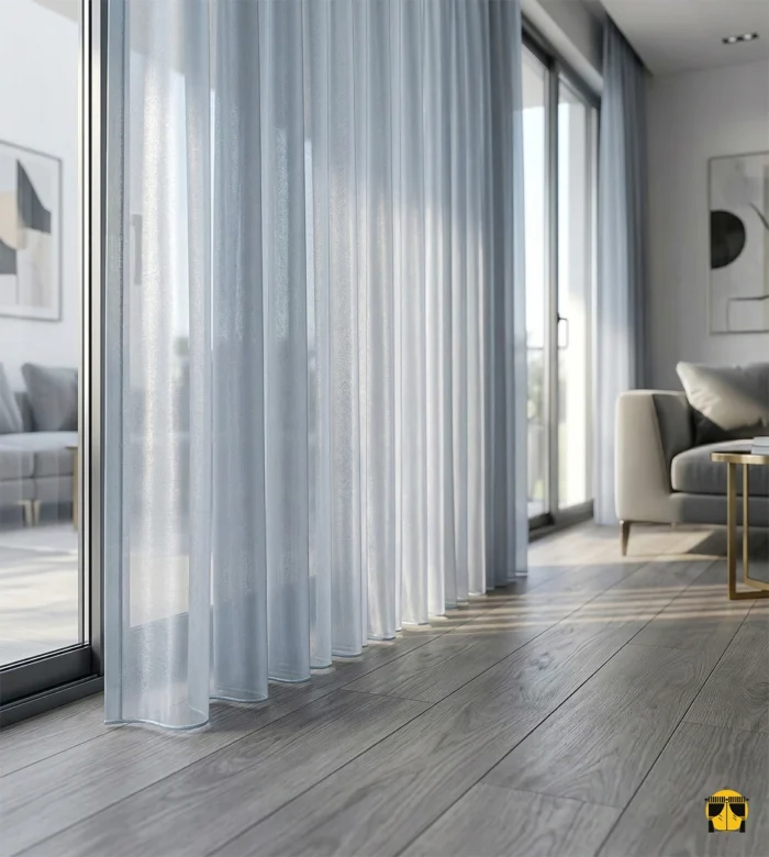 Seta İpek Açık Mavi Tül Perde