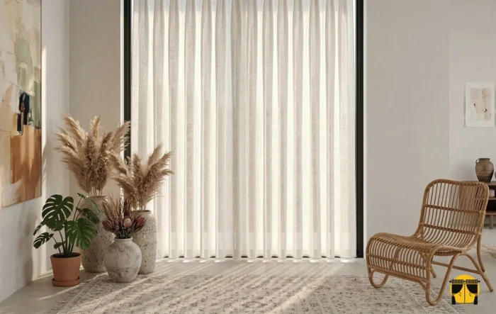 oğal keten liflerinin ham ve dolgun yapısını sergileyen yakın plan doku çekimi; Winto serisinin krem tonundaki kaliteli ve rüstik dokuma detayları