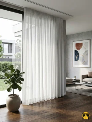 Kırık beyaz kalın tül perde