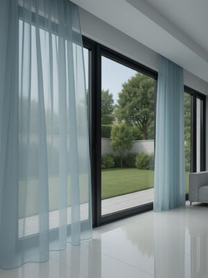 Seta İpek Açık Mavi Tül Perde