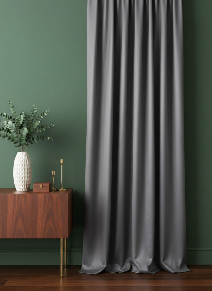 gri renkli karartma blackout perde modelleri