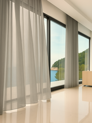 Pinterset Seta İpek Taş Gri Tül Perde modelleri