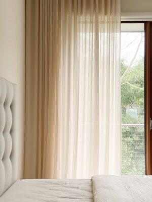 Marie Krem Kalın Keten Tül Perde