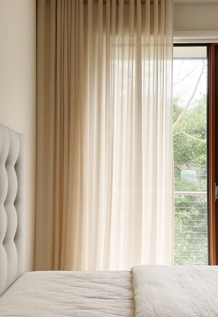 Marie Krem Kalın Keten Tül Perde