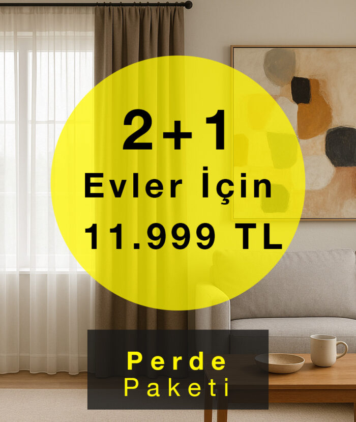 2+1 Evler İçin Tül ve Fon Perde Paketi