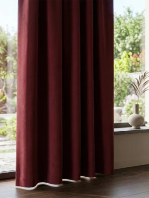 Bordo renkli salon fon perdesi