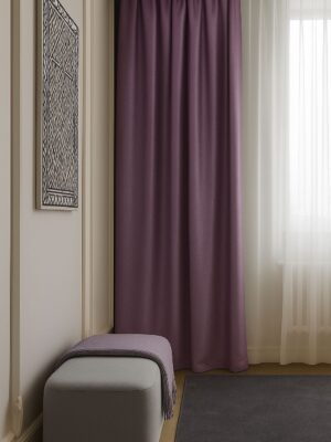 Mor renkli saten perde modelleri