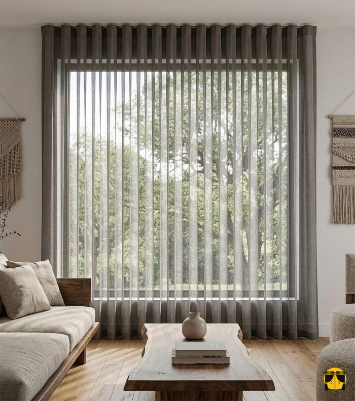 keten tül perde kahverengi