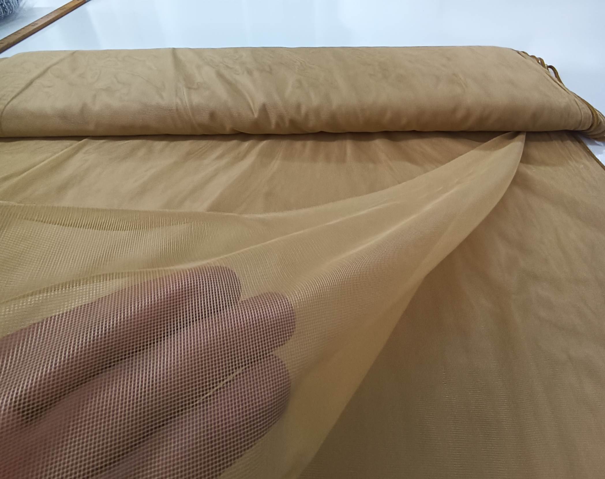 hardal sarı düz tül perde3