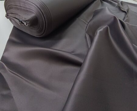 Kahverengi saten fon perde parlak