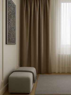 Kahverengi saten fon perde fiyatları