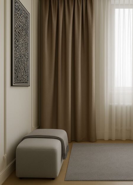 Kahverengi saten fon perde fiyatları