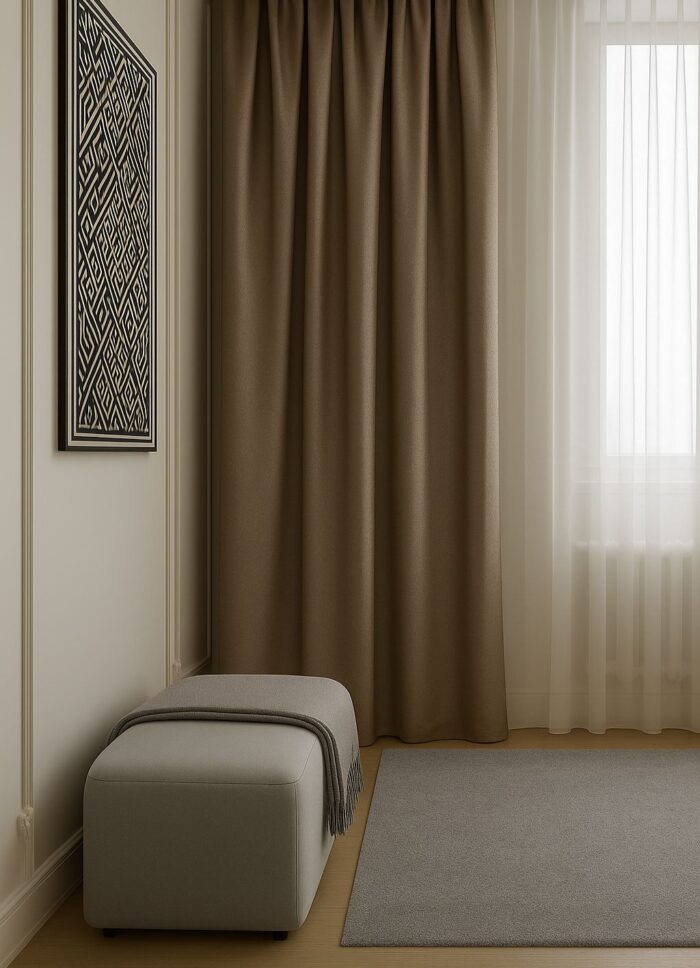 Kahverengi saten fon perde fiyatları