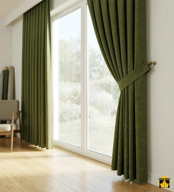 Yeşil renkli fon perde modelleri