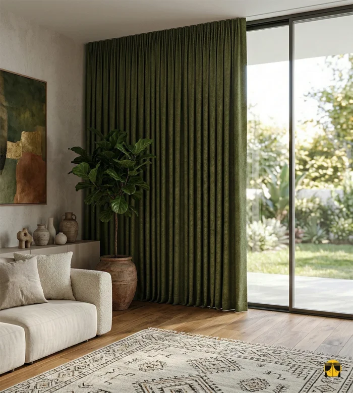 Koyu yeşil fon perde fiyatları