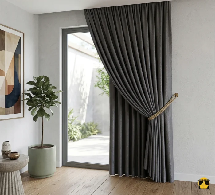 Gri renkli fon perde modası