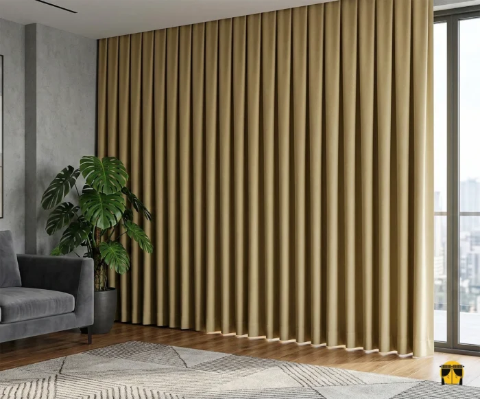 Koyu sarı karartma gon perde