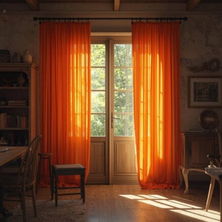 turuvncu rengi şık fon perde